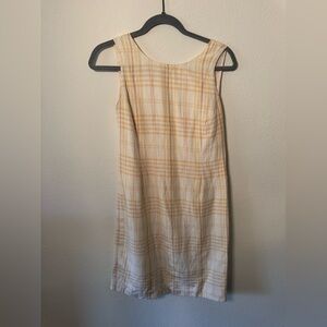 90s Plaid Sleeveless Dress - Yellow and Cream